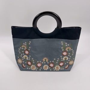 (#134)SILK and EMBROIDERED Handbag